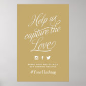 Hashtag-Zeichen für Personalisierte Hochzeiten - G Poster (Vorne)