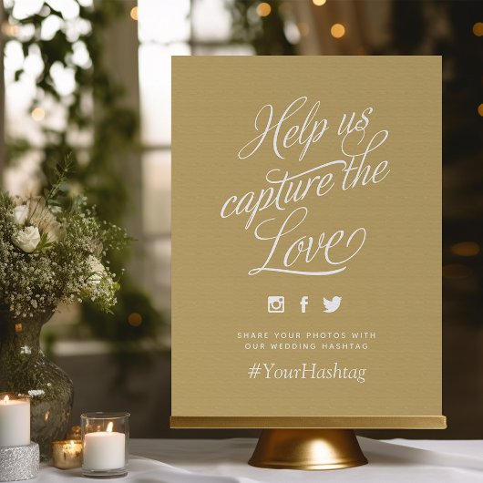 Hashtag-Zeichen für Personalisierte Hochzeiten - G Poster