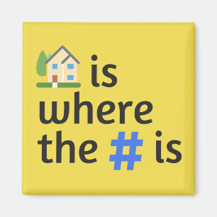 Hashtag Zuhause-Kühlschrank Magnet-Quadrat Magnet