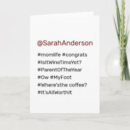 Hashtags lustige Eltern Mama Glückwünsche Karte