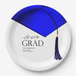 Hasoff to Grad Blue & Gold Mens Abschluss Pappteller