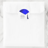 Hasoff to Grad Blue & Gold Mens Abschluss Runder Aufkleber (Tasche)