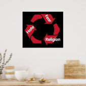 Hass-Angst-Religion Poster (Küche)