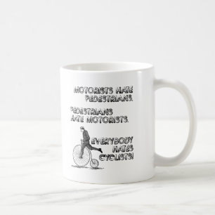 Hass auf Radfahrer Lustiger Becher Kaffeetasse