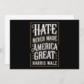 Hass hat Amerika nie Great Kamala Harris Walz gema Einladung (Vorne/Hinten)