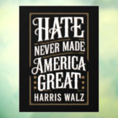 Hass hat Amerika nie Great Kamala Harris Walz gema Fensteraufkleber (Blatt 3)