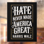 Hass hat Amerika nie Great Kamala Harris Walz gema Fensteraufkleber (Blatt 2)