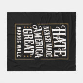 Hass hat Amerika nie Great Kamala Harris Walz gema Fleecedecke (Vorderseite (Horizontal))