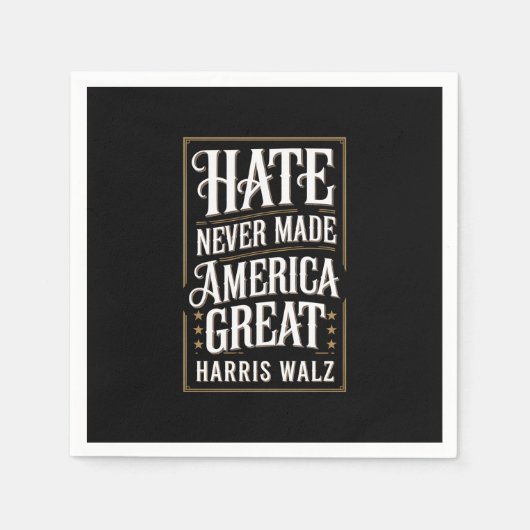 Hass hat Amerika nie Great Kamala Harris Walz gema Serviette (Vorderseite)