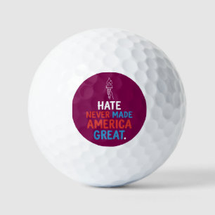 Hass hat Amerika niemals groß gemacht Patriotische Golfball