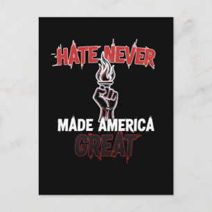 Hass hat Amerika niemals groß gemacht Patriotische Postkarte
