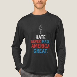 Hass hat Amerika niemals groß gemacht Patriotische Tri-Blend Shirt