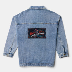 Hass hat Amerika niemals groß gemacht Vintage-Patr Jeansjacke