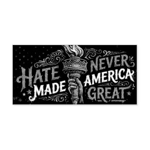 Hass hat Amerika niemals groß gemacht Vintage-Patr Permastempel