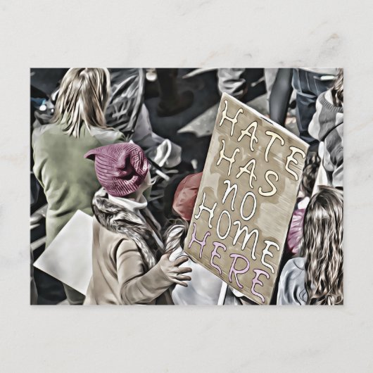 Hass hat hier keine Zuhause Postkarte (Vorderseite)