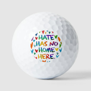 Hass hat hier keinen Platz - Farbige Herz Aussage Golfball