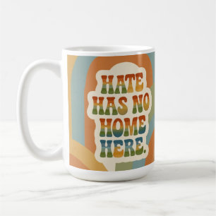 Hass hat hier keinen Platz Retro Regenbogen Kaffeetasse
