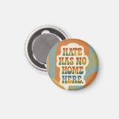 Hass hat hier keinen Platz Retro-Regenbogen Magnet (Vorderseite/Rückseite)