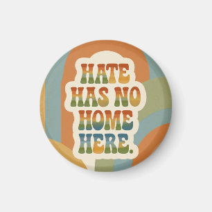 Hass hat hier keinen Platz Retro-Regenbogen Magnet