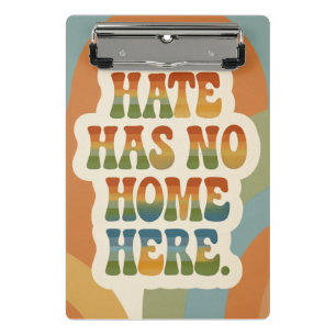 Hass hat hier keinen Platz Retro Regenbogen Mini Klemmbrett