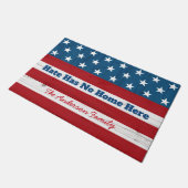 Hass hat keine Zuhause hier Rustic Patriotic USA F Fußmatte (Schrägansicht)