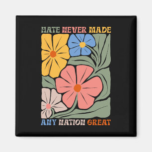 Hass hat nie eine Nation großartigen Boho-Blume ge Magnet
