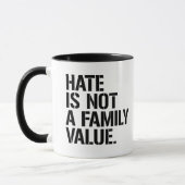 Hass ist kein Familienwert Tasse (Links)
