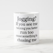 Hass-Joggen-Zitat Jumbo-Tasse (Vorderseite)