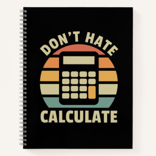 Hass kein Kalkulat für Retro-Kalk-SpiralNotebook Notizblock