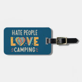 Hass Menschen Liebe Camping Gepäckanhänger (Vorderseite horizontal)