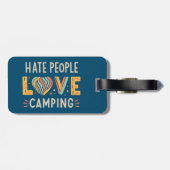 Hass Menschen Liebe Camping Gepäckanhänger (Rückseite horizontal)