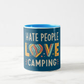 Hass Menschen Liebe Camping Zweifarbige Tasse (Mittel)