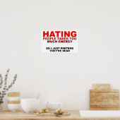 Hass Menschen nimmt Energie lustiges Poster (Küche)