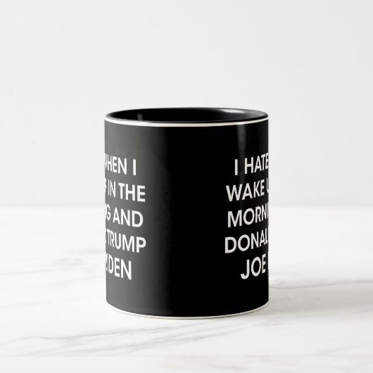 Hass, mit Joe Biden als Präsidentin Wecken Zweifarbige Tasse (Mittel)