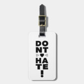 Hass nicht auf WEISS Gepäckanhänger (Vorderseite vertikal)