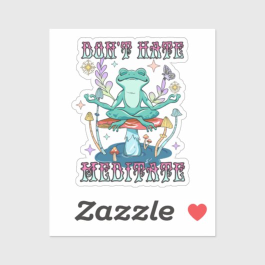 Hass nicht, meditiere aufkleber (Blatt)