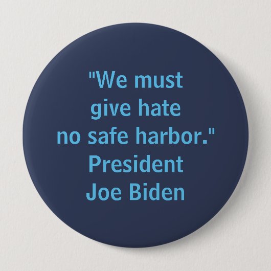 Hass ohne sicheren Hafen - Joe Biden Men's Button (Vorderseite)