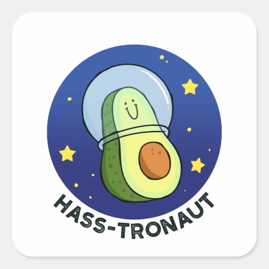 Hass-tronaut Avocado Space Pun Sticker (Vorderseite)