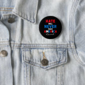 Hass wird Amerika niemals groß machen - Anti-Trump Button (Beispiel)