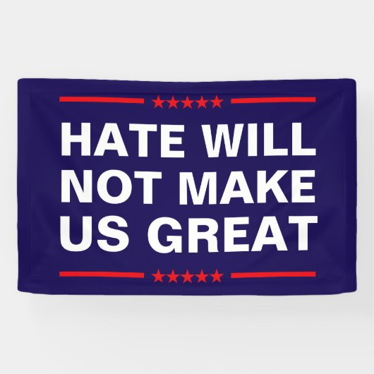 Hass wird uns nicht groß machen - kein MAGA - Anti Banner (Horizontal)