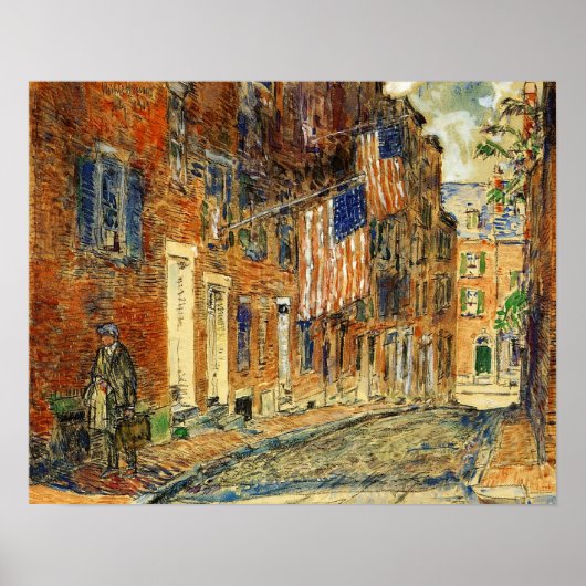 Hassam - Acorn St Boston 1919 Poster (Vorne)