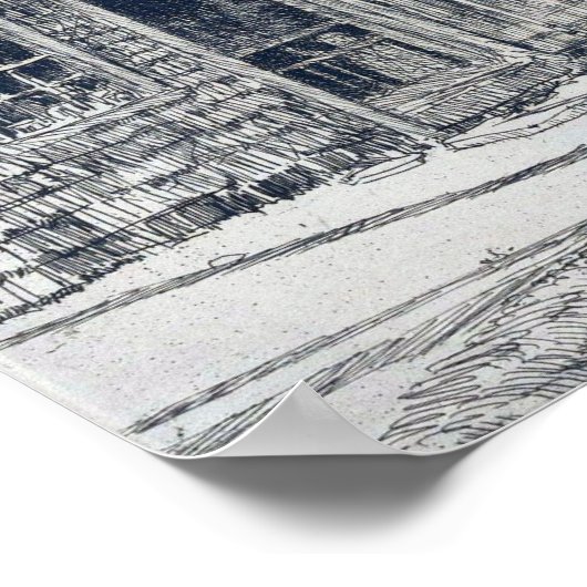 Hassam - Eiche und altes Haus im Frühling Poster (Ecke)