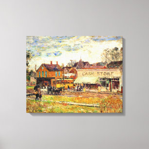 Hassam - Ende der Straßenbahnlinie, Oak Park, IL Leinwanddruck