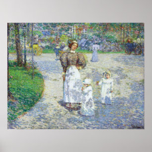 Hassam - Frühling in Central Park 1908 Poster
