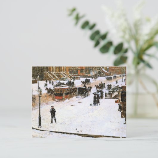 Hassam - Fünfte Straße im Winter Postkarte (Stehend Vorderseite)