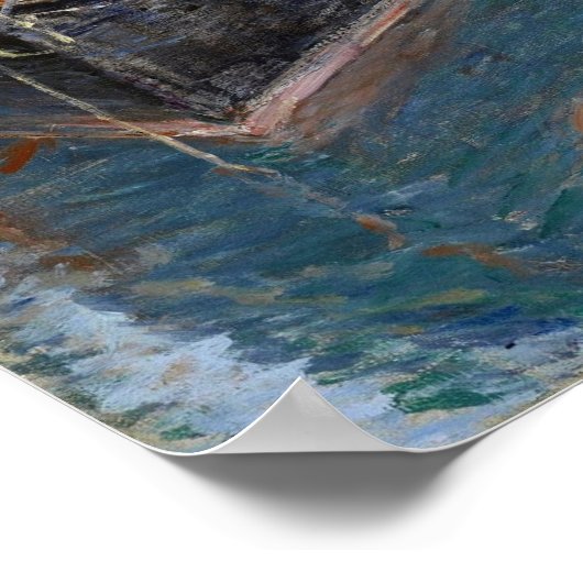 Hassam - Mackerel Schooner Gloucester 1890 Poster (Ecke)