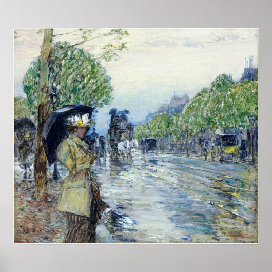 Hassam - Regentag. Auf der Avenue 1893 Poster (Vorne)