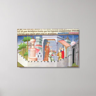 Hassan I Sabbah, der die Einführungen führt Leinwanddruck