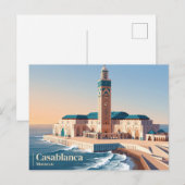 Hassan-II-Moschee Marokko Postkarte (Vorne/Hinten)