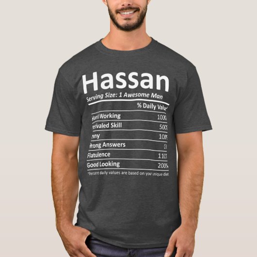HASSAN Nutrition Funny Birthday Personalisiert T-Shirt (Vorderseite)